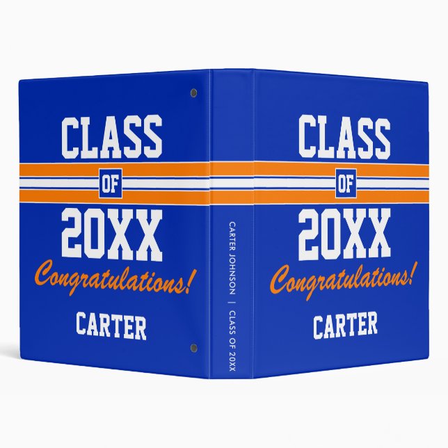 Orange and Blue Graduation Custom Binder (Background)