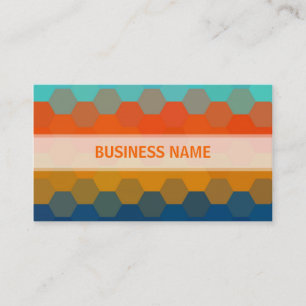 Orange and Blue Hexagon Seamless Pattern Business Card