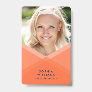 Orange and Blue Layered Geometric Photo Badge