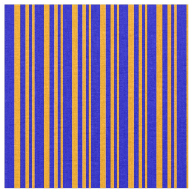 Orange and Blue Lines Pattern Fabric (Close Up)