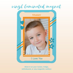 Orange and blue love you mummy photo magnet