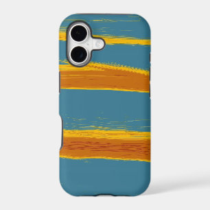Orange and blue oil paint modern stripes graphic