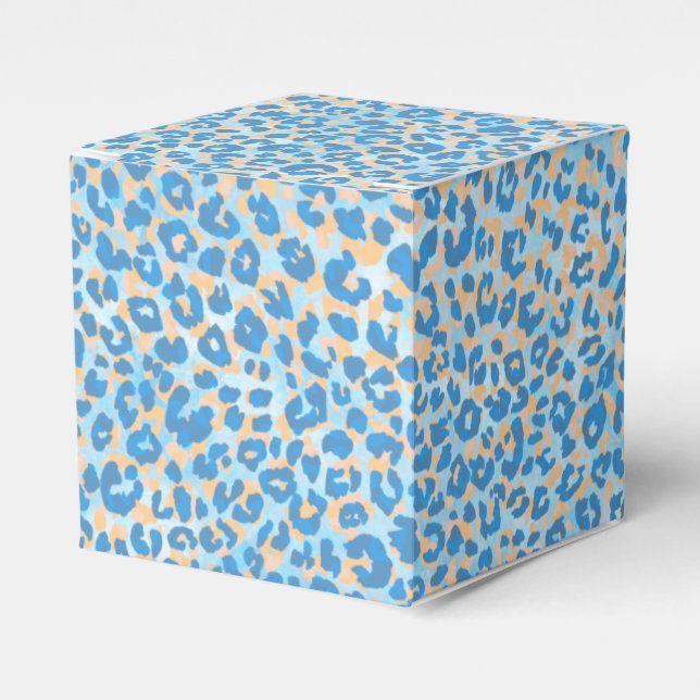 Orange And Blue Painted Leopard    Favor Box (Front Side)
