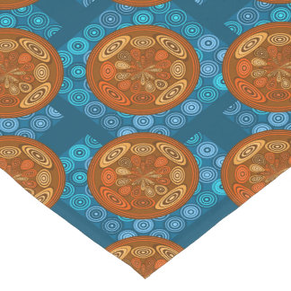 Orange and blue pattern short table runner