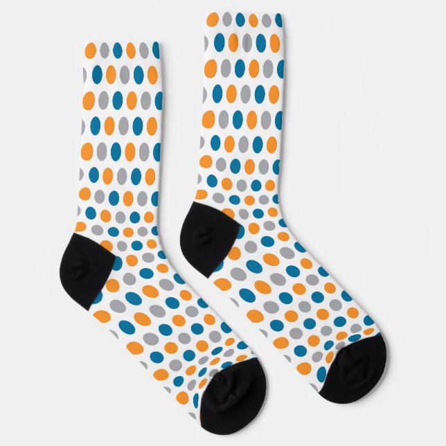 Orange and Blue Pattern Socks (Right)