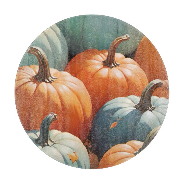 Orange and Blue Pumpkins  Cutting Board (Front)
