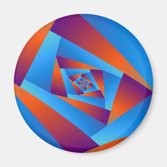 Orange and Blue Spiral Magnet (Front)