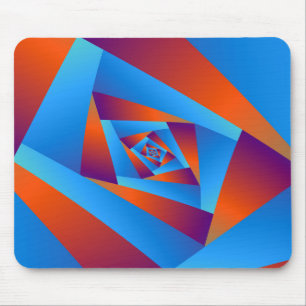 Orange and Blue Spiral Mousepad
