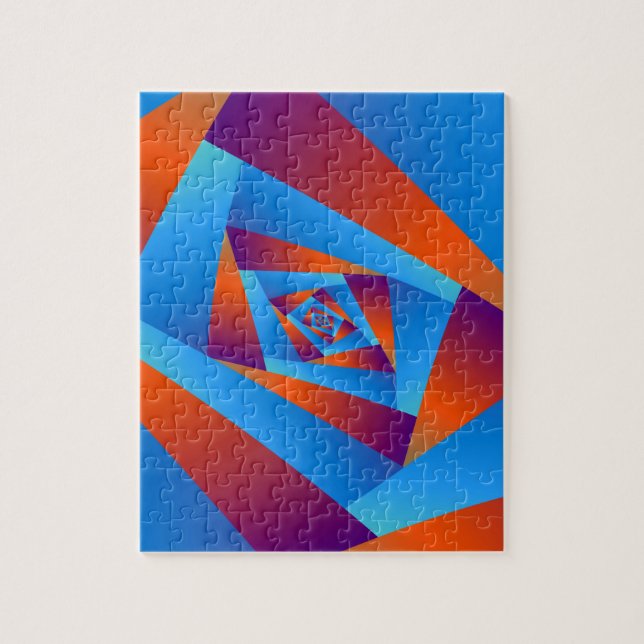 Orange and Blue Spiral Puzzle (Vertical)