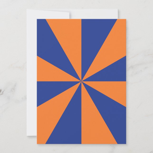 Orange and Blue Starburst Invitation (Front)