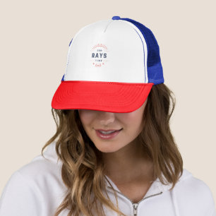 Orange and Blue Sun Rays Time Trucker Hat