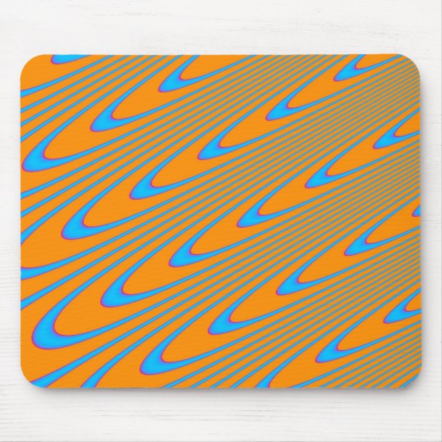 Orange and Blue Swirl Mousepad (Front)