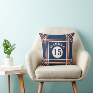 Orange and Blue Throw Pillow