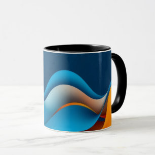 Orange and Blue Waves Mug