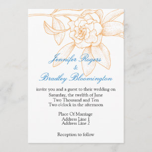 Orange And Blue Wedding Invitations