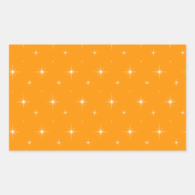 Orange And Bright Stars Elegant Pattern Sticker (Front)