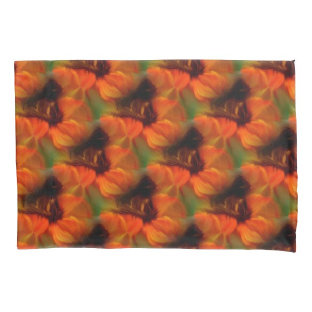 Orange And Brown Abstract Art Pattern     Pillowcase (Front)