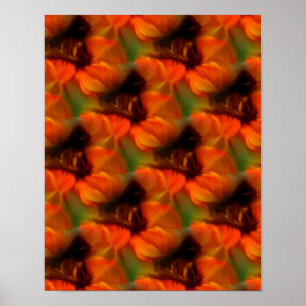 Orange And Brown Abstract Art Pattern Poster