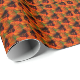 Orange And Brown Abstract Art Pattern    Wrapping Paper
