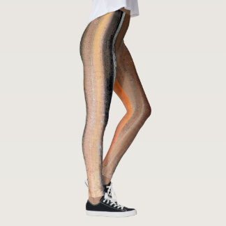 Orange and Brown Abstract Dance Leggings