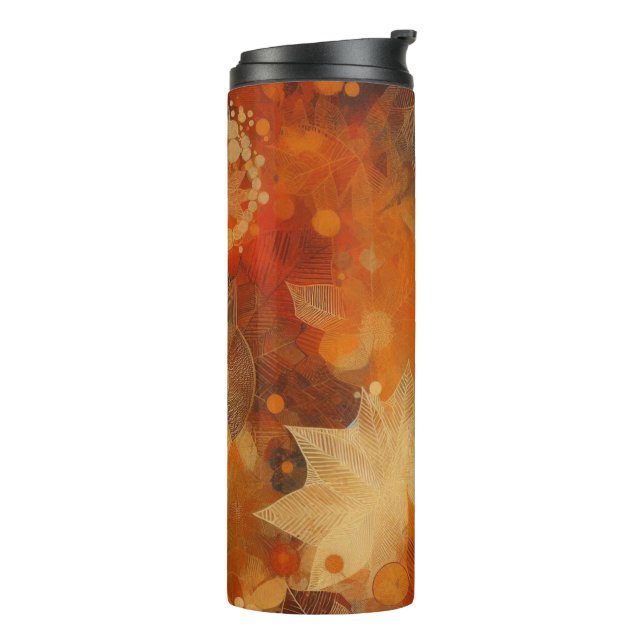 Orange And Brown Autumn Texture  Thermal Tumbler (Rotated Left)