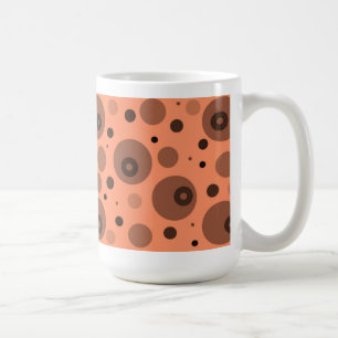 Orange and Brown Circles and Dots Coffee Mug