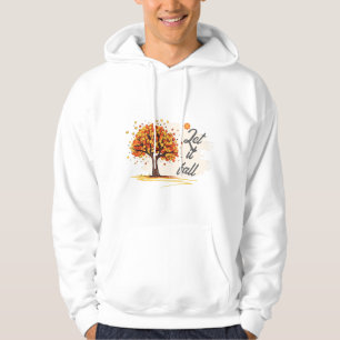 Orange and Brown Creative Simple Let It Fall Hoodie