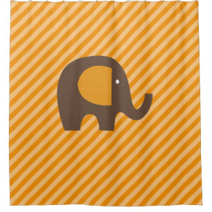 Orange and Brown Elephant on Diagonal Stripes