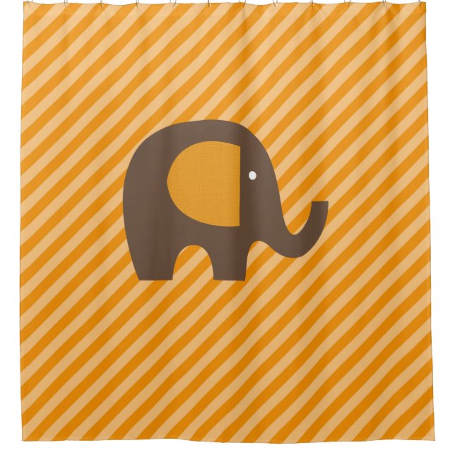Orange and Brown Elephant on Diagonal Stripes (Front)