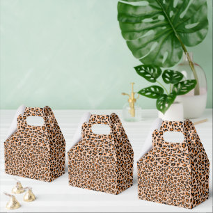Orange and Brown Leopard Print Favor Box