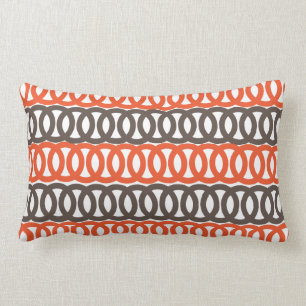 Orange and Brown Loop American MoJo Throw Pillow