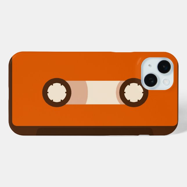 Orange and Brown Retro Cassette Tape Case-Mate iPhone Case (Back (Horizontal))