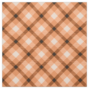 Orange And Brown Tartan Plaid Pattern Fabric