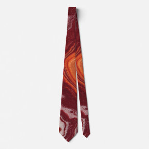 orange and burgundi fluid tie