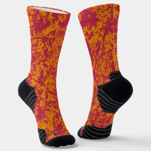 Orange and Burgundy Texture Socks