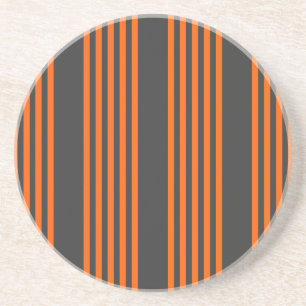 Orange and charcoal five stripes pattern coaster