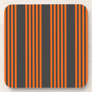 Orange and charcoal five stripes pattern coaster