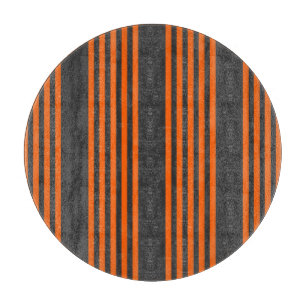 Orange and charcoal five stripes pattern cutting board
