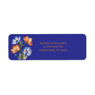 Orange and Cobalt Blue Floral Wedding Return