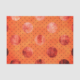 Orange and copper look polka dot tissue paper