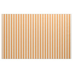 Orange and cream ticking stripes fabric