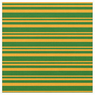 Orange and Dark Green Coloured Striped Pattern Fabric