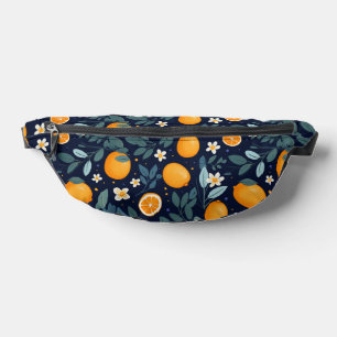 Orange and Floral Delight Pattern Fanny Pack