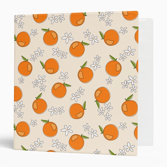 Orange and Flower Pattern Binder (Front/Inside)