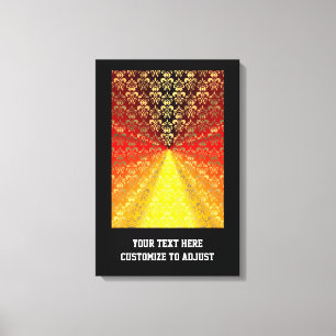 Orange and gold damask pattern canvas print