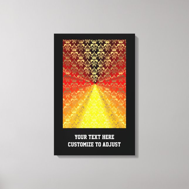 Orange and gold  damask pattern canvas print (Front)