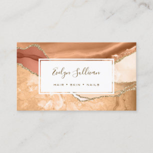 orange and gold glitter agate business card
