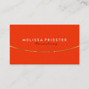 Orange And Gold Modern Geometric Design Business Card