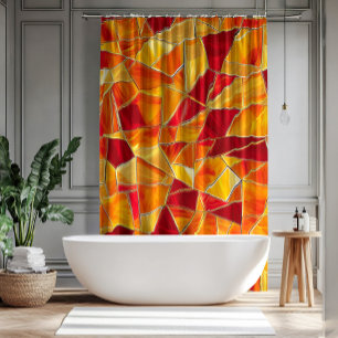 Orange and gold Stained Glass Mosaic Pattern