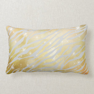 Orange and gold Zebra Pattern Lumbar Pillow